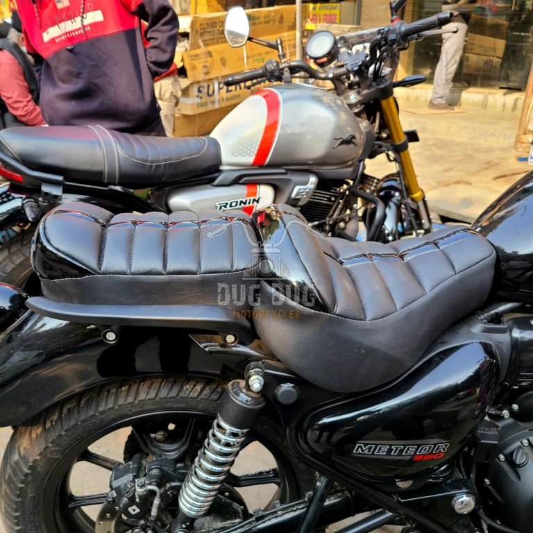 Comfortable Cushion Seat Covers for Royal Enfield Meteor 350 Black Dug Dug Motors