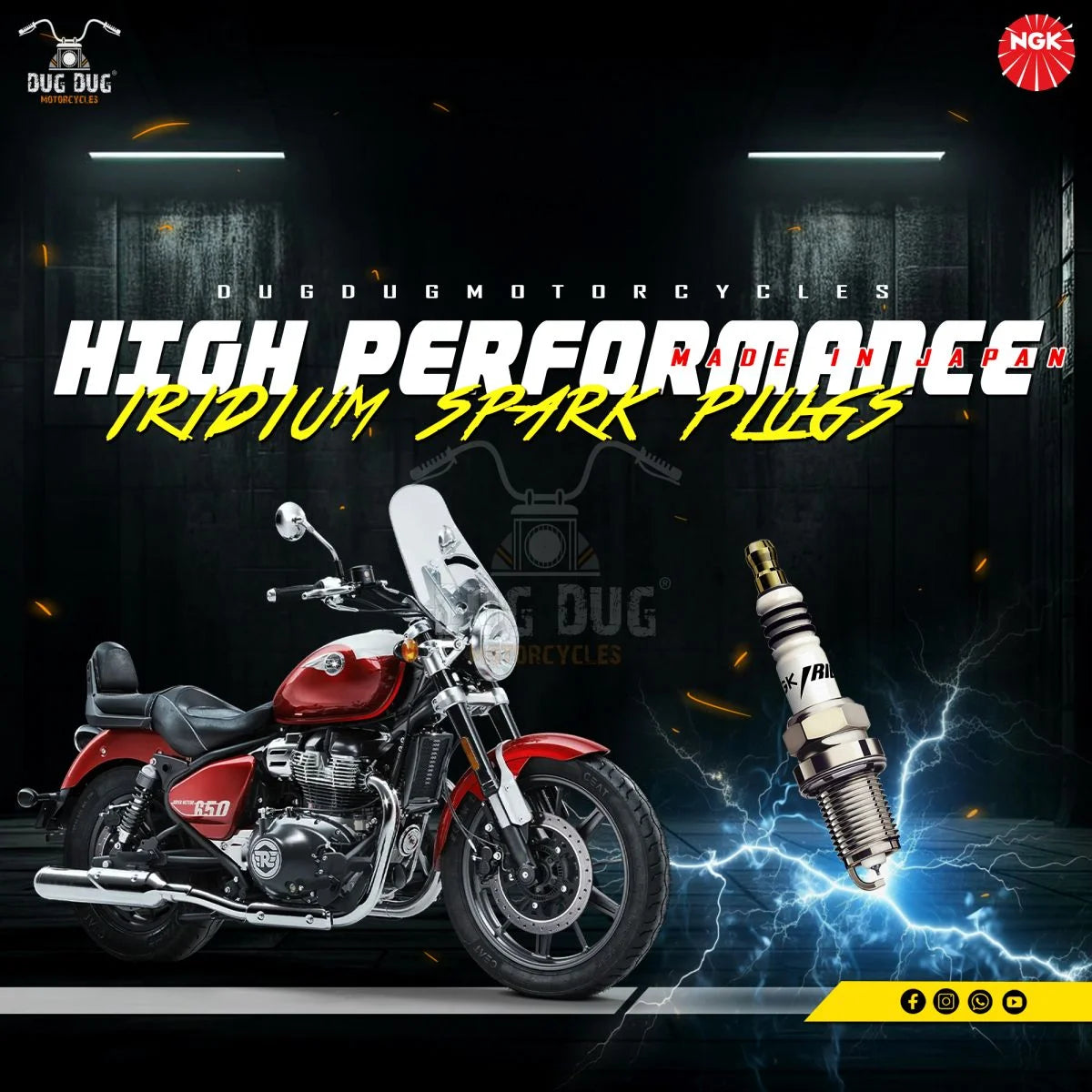 NGK Iridium Spark Plug for Super Meteor 650 - Set of 2pc