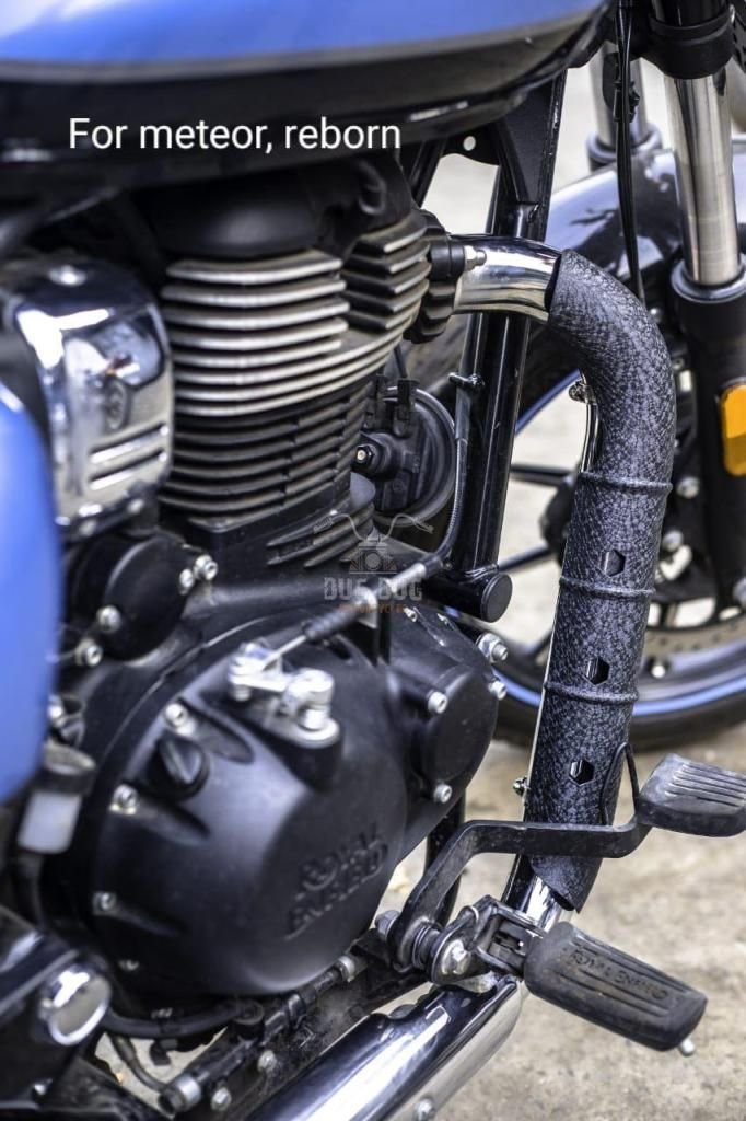 Dug Dug Heat Shield Protection Guard for Royal Enfield Classic Reborn and Meteor 350 - Black Mesh